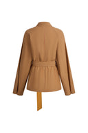 Daisy Scarf Collar Trench Coat in Cotton