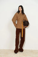 Daisy Scarf Collar Trench Coat in Cotton