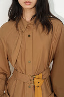 Daisy Scarf Collar Trench Coat in Cotton