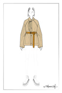 Daisy Scarf Collar Trench Coat in Cotton