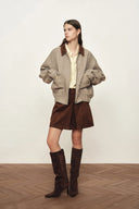 Dakota Tweed Baseball Jacket in Wool