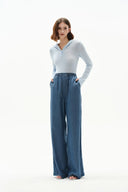 Jeans Seren de pierna ancha con cintura elástica en denim lyocell