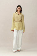 Xena Handgeparelde Riem Tailleblouse in Acetaatmix