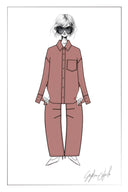 Adeline High Low Hem Cut Oversized Shirt in Lyocell Denim