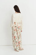 Penny Flora Wide Leg Pants in Mulberry Silk