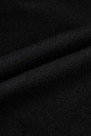 Manteau long maxi noir à grand col Rond en mélange mérinos cachemire