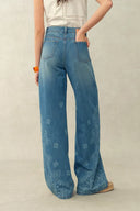 Conjunto de chaleco sin mangas Wren Paisley y jeans en denim de algodón