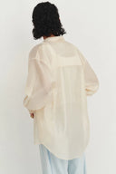 Camisa Amarilla Transparente Bella con Botones en Organza