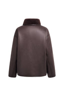 Hazel Black Reversible Shearling Jacket in 100% Wool Pile