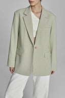 Creamy Green Detachable Belt Blazer