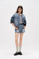 Helmingham Rundhalsjacke aus Lyocell Denim