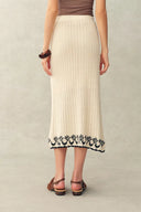 Rania Hand Crochet Embroidery Sleeveless Top and Skirt Set in Cotton Yarn