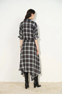 Lea abnehmbares Wickel-Karohemdkleid