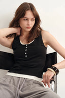 Coco Layered look Tank Top in Tencel-Merino Knit