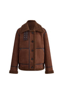 Veste Edin à boucle vent réglable en fausse peau lainée