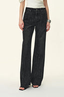 Eclipse-D Rhinestone Washed Jeans in Cotton Denim