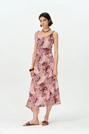 Doris Floral Slip Dress in 22MM Mulberry Silk