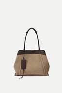 Brera Convertible Tote Bag Large in Dutch Calfskin and Suede