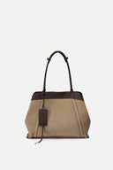 Bolso Tote Convertible Grande Brera en Ternero Holandés y Ante