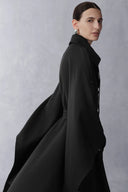 Aggripine Trenchcoat im Cape-Stil aus leichtem Merino-Twill
