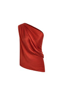 Completo Aurora con top monospalla drappeggiato e gonna