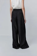 Louise Textured Loose Boho Pants in Wrinkled Satin