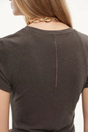 Vestige Tie Up Waist Dress in Cotton Knit