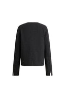 Veste boxy double face Sola en mélange soie et laine camel