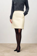 Grasse Strukturierter Minirock aus Bouclé-Woll-Alpaka