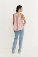 Top Camisole Rose à Col Halter Leah en Lyocell