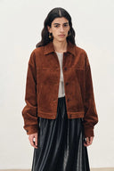 Aaliyah Dropped Shoulder Jacket in Corduroy Cotton