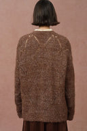 Lila Pailletten Vest in Alpaca Pailletten Garen
