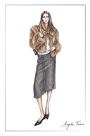 Demi Stand Collar Jacket in Faux Fox Fur