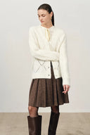 Cardigan scintillante Lila in filato di alpaca con paillettes