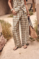 Jorien Drape Pants in Crinkled Silk Blend