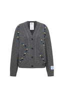 Olivia Floral Cable Cardigan in Merino Wool Cable Knit