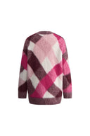 Cardigan a Quadri Intrecciati Solstice in Misto Lana-Alpaca