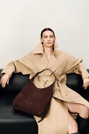 Duomo Medium Hobo Bag in Top-Grain Nubuck Leather