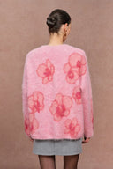 Juliet Orchideen Jacquard Cardigan aus Alpaka-Strick