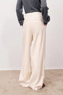 Asher Half Elastic Wide Leg Pants in Corduroy Cotton