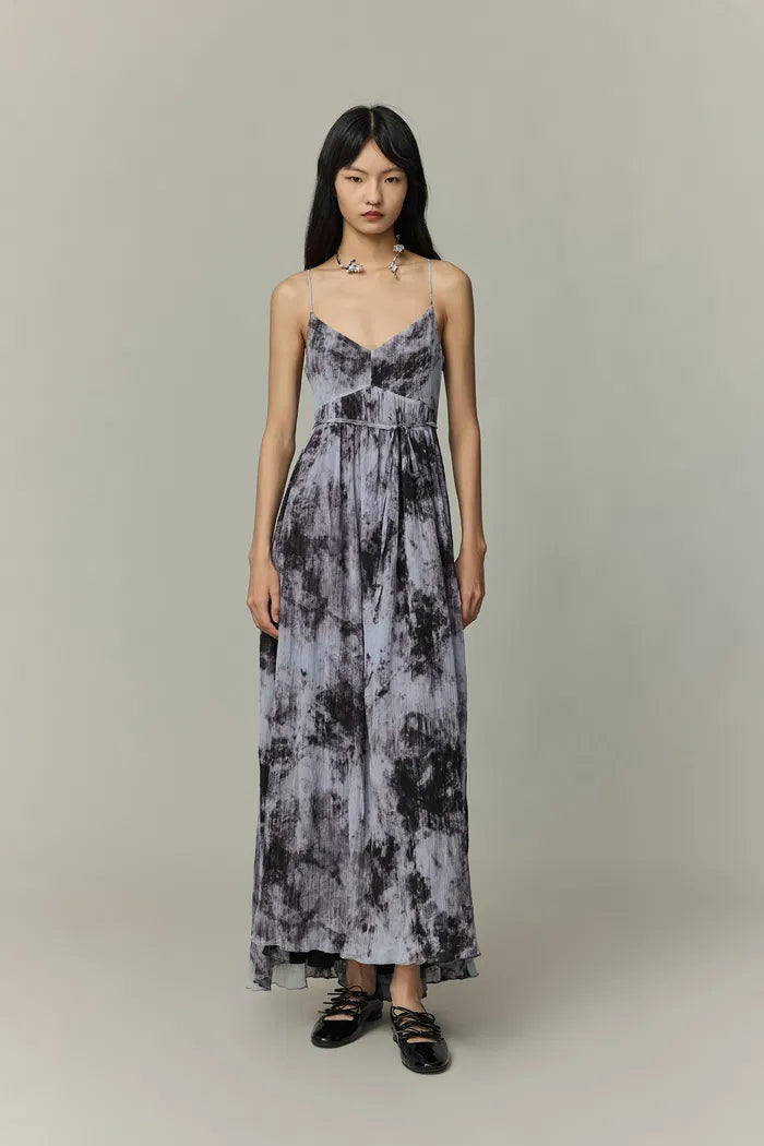 Kia High Waist Dress in Mulberry Silk Blend