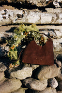 Duomo Double Buckle Small Hobo Bag in Top-Grain Nubuck Leather