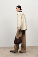 Duomo Double Buckle Small Hobo Bag in Top-Grain Nubuck Leather