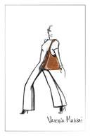 Duomo Double Buckle Small Hobo Bag in Top-Grain Nubuck Leather
