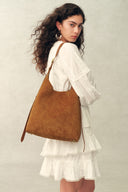 Duomo Medium Hobo Bag in Suede