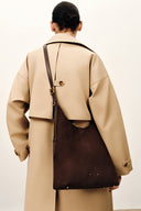 Duomo Medium Hobo Bag in Top-Grain Nubuck Leather