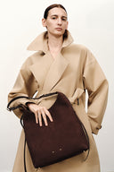Duomo Medium Hobo Bag in Top-Grain Nubuck Leather