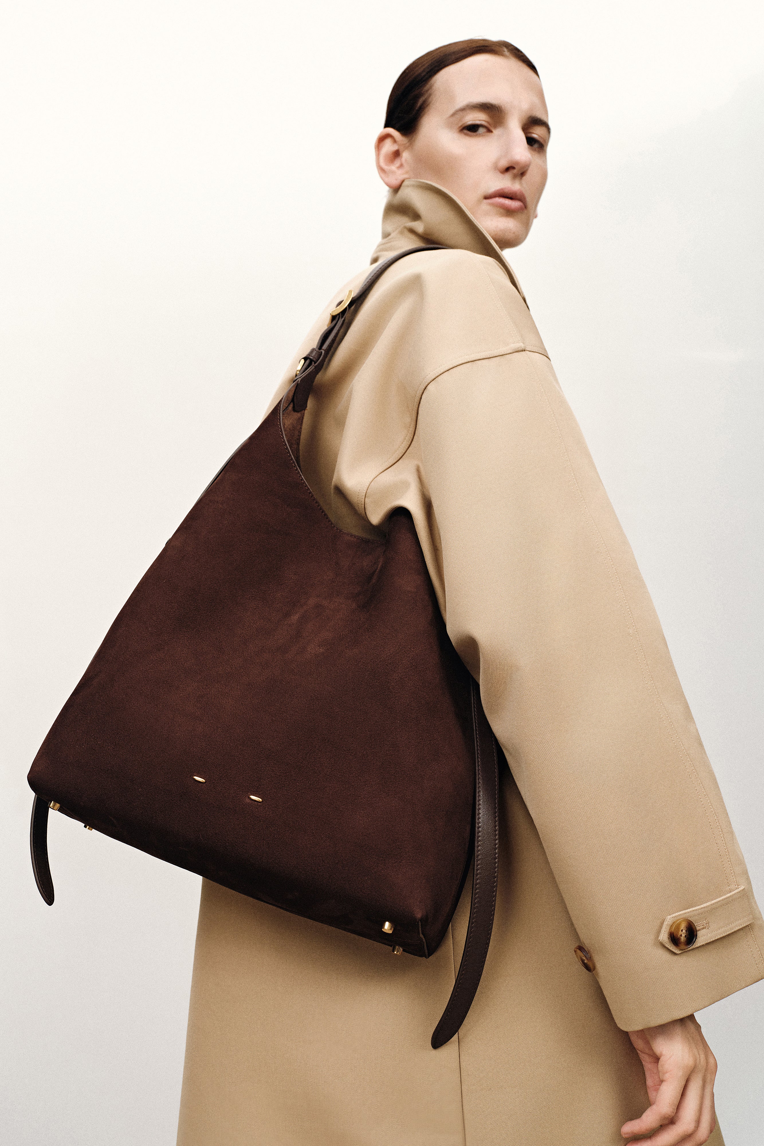 Duomo Medium Hobo Bag in Top-Grain Nubuck Leather – fbrq.com