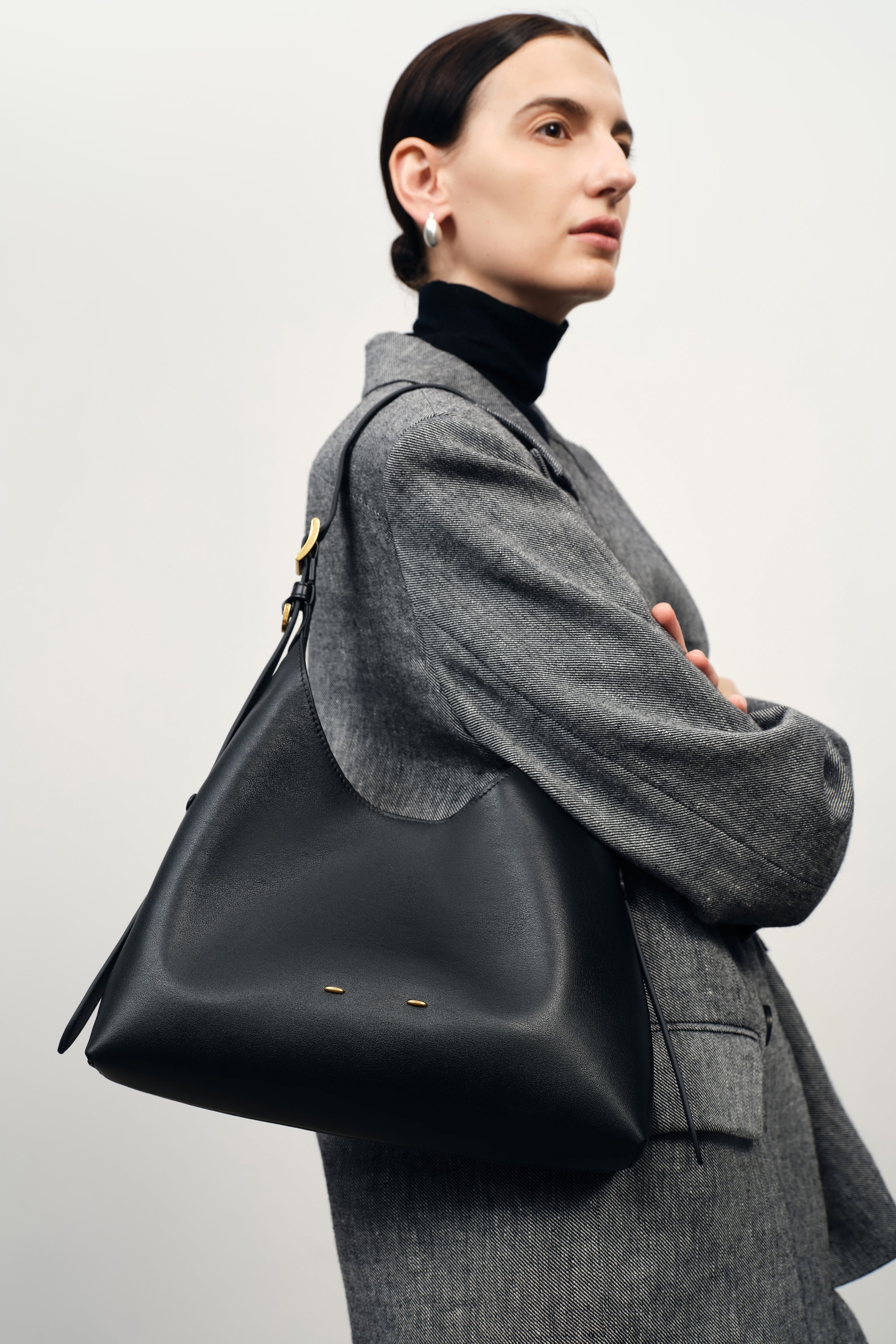 Duomo Small Hobo Bag in Nappa Leather – fbrq.com