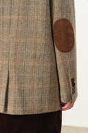 Blazer Daphne à carreaux doux en laine mérinos chevrons